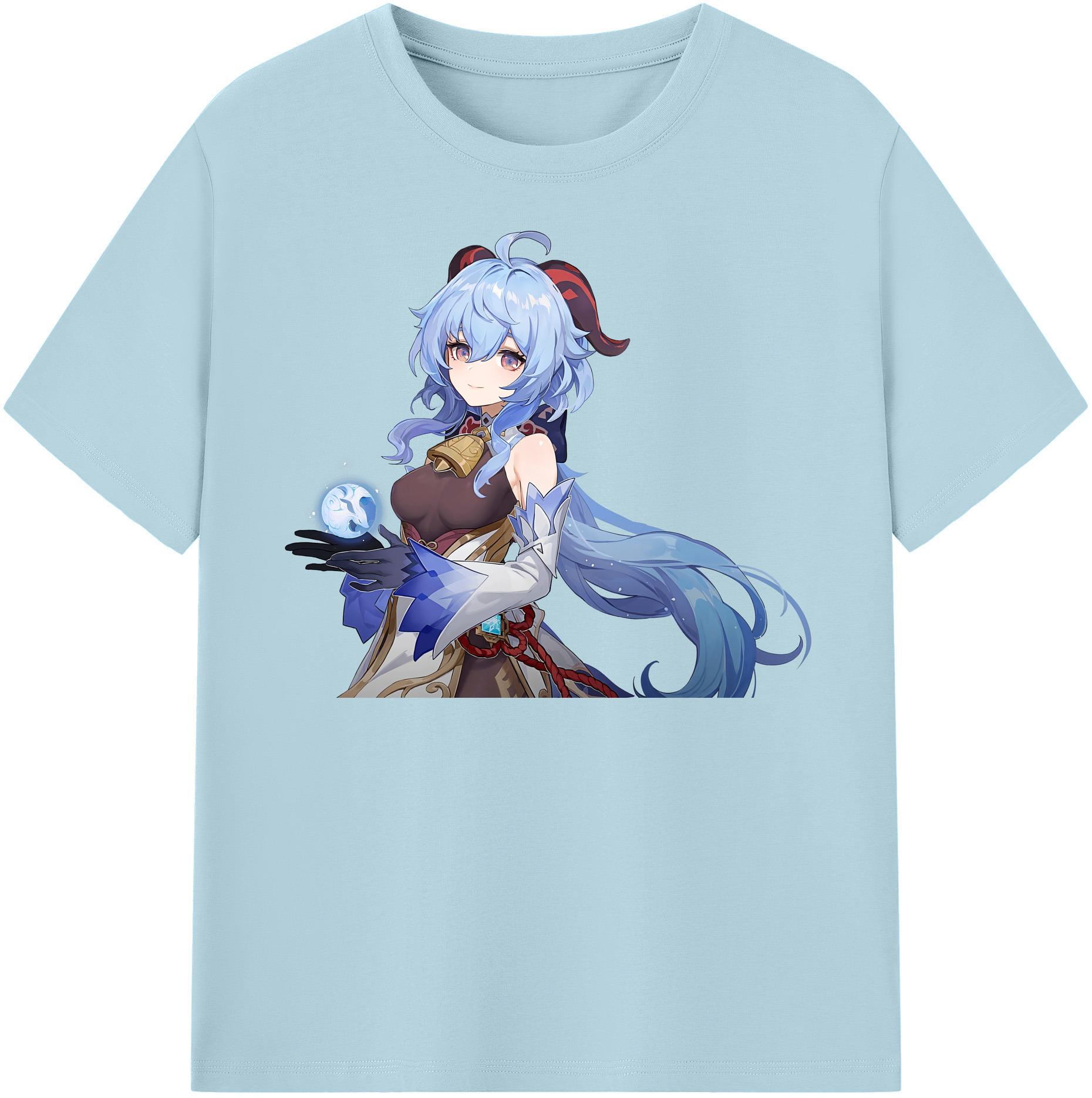 げんし神 甘雨 かんう genshin Ganyu 綿100％半袖Tシャツ（フロントプリント）